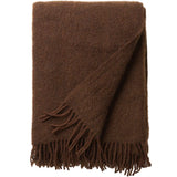 Gotland Wool Throw Blanket - Dark Brown