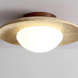 Kivi Gibbous Travertine Ceiling Light
