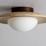 Kivi Gibbous Travertine Ceiling Light