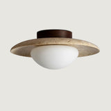 Kivi Gibbous Travertine Ceiling Light