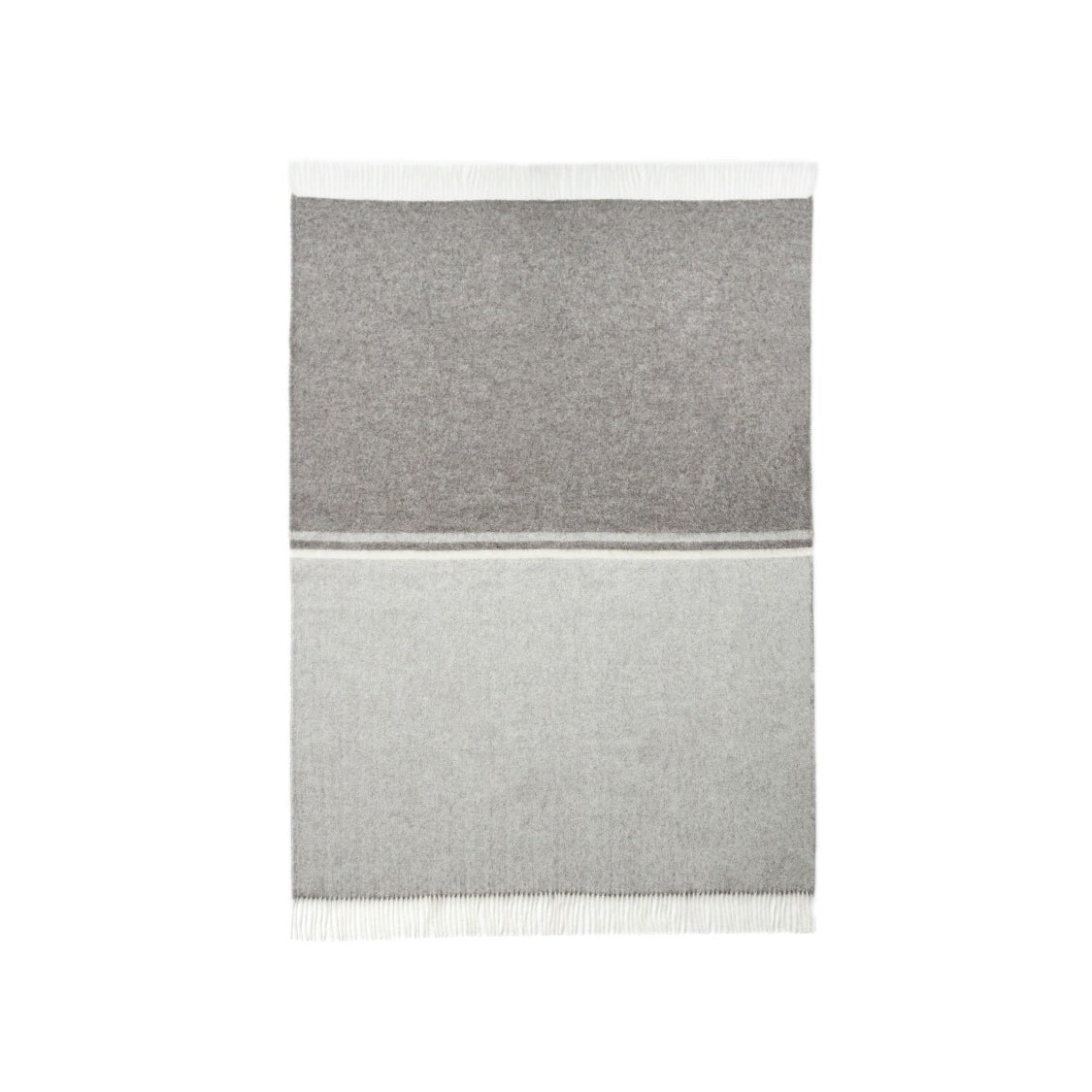 Natural Scandinavian Gotland Wool Throw Blanket - Grey and Light Grey - Broxle
