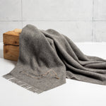 Natural Scandinavian Gotland Wool Throw Blanket - Grey - Broxle