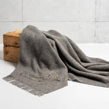 Natural Scandinavian Gotland Wool Throw Blanket - Grey - Broxle