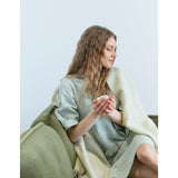 Natural Scandinavian Gotland Wool Throw Blanket - Light Green - Broxle