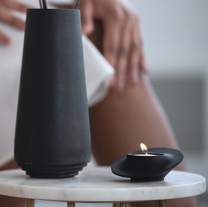 Alecta Grey Tea Light Holder - Broxle