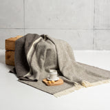 Natural Scandinavian Gotland Wool Throw Blanket - Grey and Light Grey - Broxle