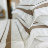 Amos Mocha Bedding Set, Pure Cotton Sateen & 400 Thread Count