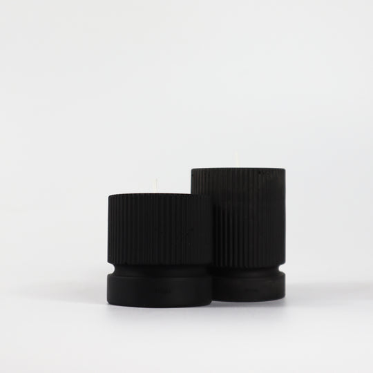Teneo Pillar Concrete Tea Light Set - Charcoal - Broxle