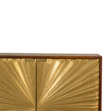 Malani Cabinet, Solid Chestnut & Gold Brass Inlay