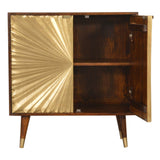 Malani Cabinet, Solid Chestnut & Gold Brass Inlay