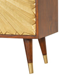 Malani Cabinet, Solid Chestnut & Gold Brass Inlay