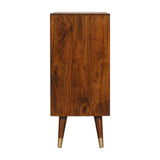 Malani Cabinet, Solid Chestnut & Gold Brass Inlay