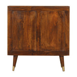 Malani Cabinet, Solid Chestnut & Gold Brass Inlay