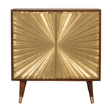 Malani Cabinet, Solid Chestnut & Gold Brass Inlay