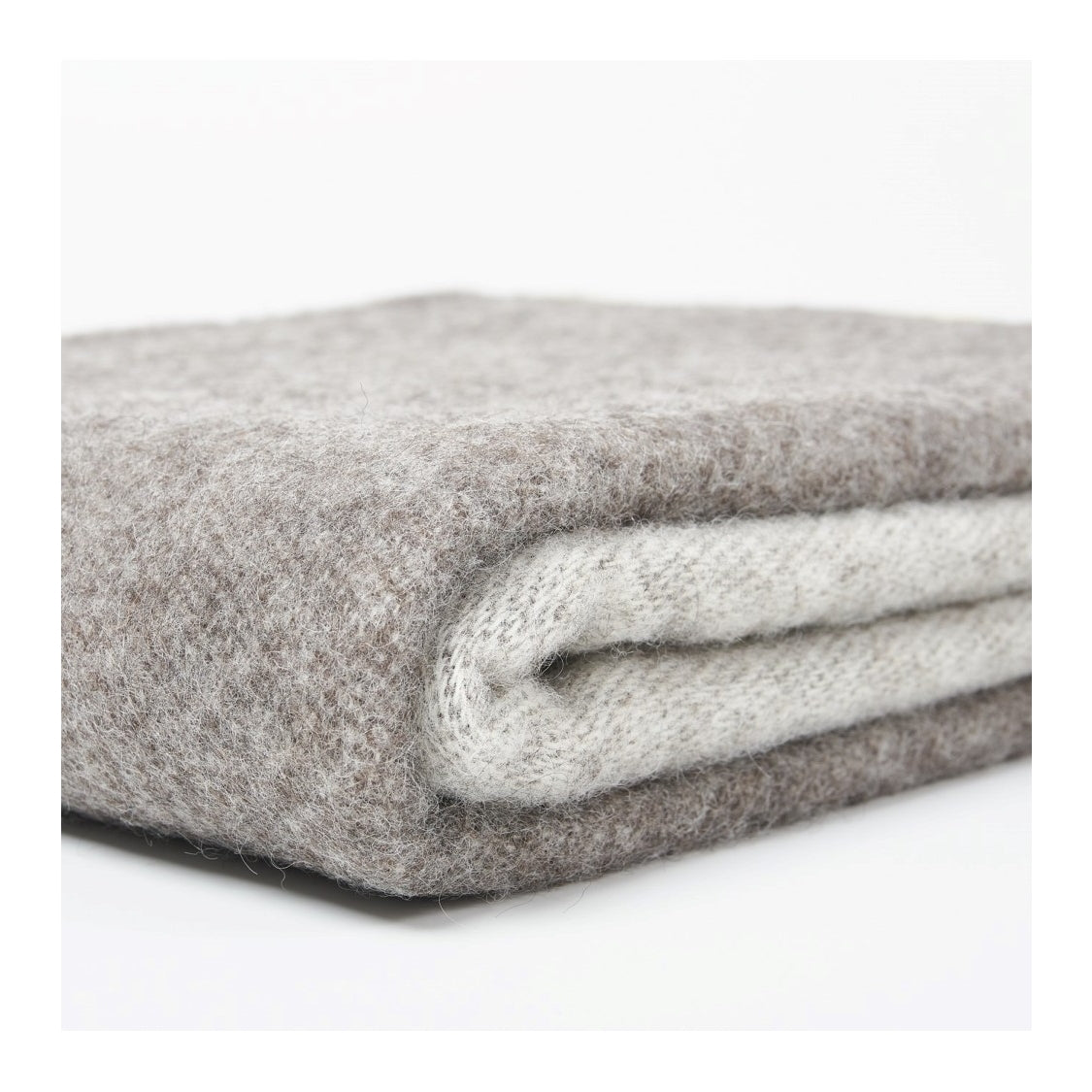Natural Scandinavian Gotland Wool Throw Blanket - Grey and Light Grey - Broxle