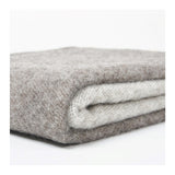 Natural Scandinavian Gotland Wool Throw Blanket - Grey and Light Grey - Broxle