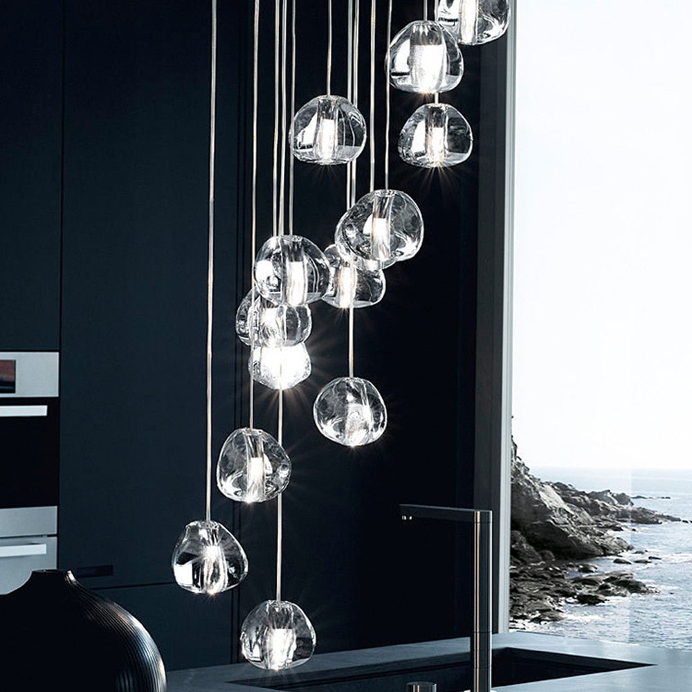 Ava - Modern Nordic Hanging Crystal Ball Pendant Lights - Broxle