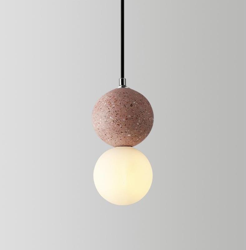Eva - Modern Cement Glass Stone Pendant Lights - Broxle