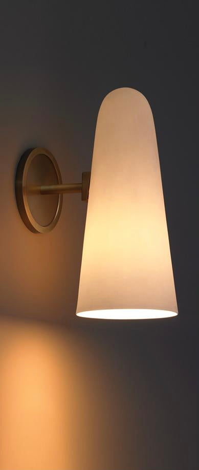 Minimalist Milk Glass Wall Sconce - Broxle