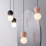 Eva - Modern Cement Glass Stone Pendant Lights - Broxle