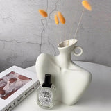 Ludus Sculptured Ceramic Abstract Body Vase - Broxle