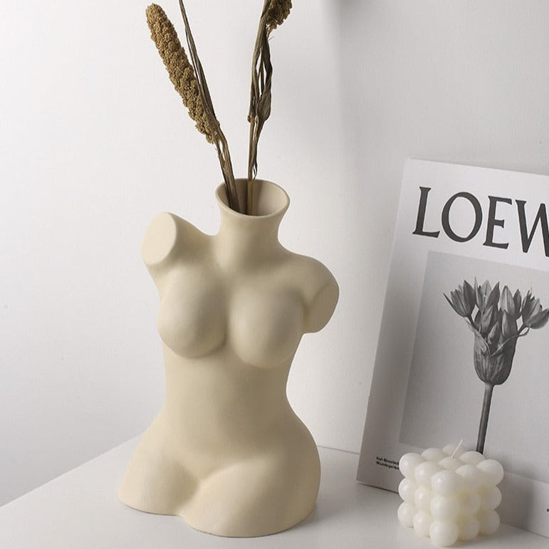 Eros Sculptured Ceramic Abstract Body Vase - Broxle