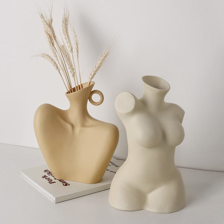 Eros Sculptured Ceramic Abstract Body Vase - Broxle