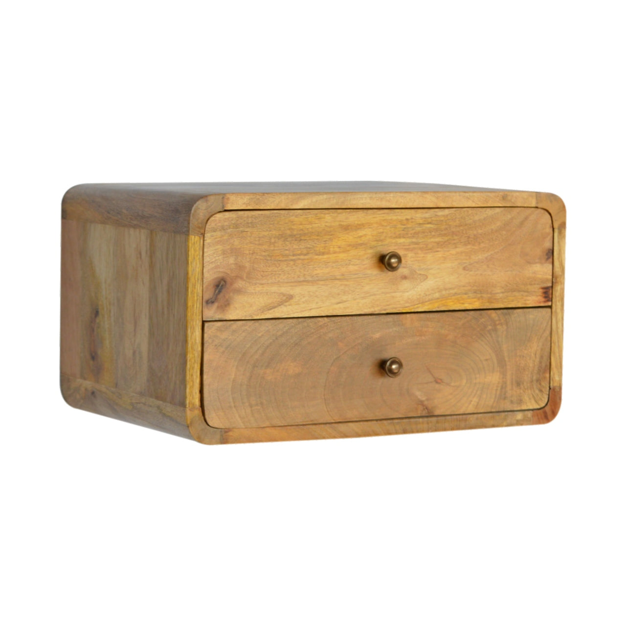 Apsel Wall Mounted Bedside Table, Curved Oak - Broxle
