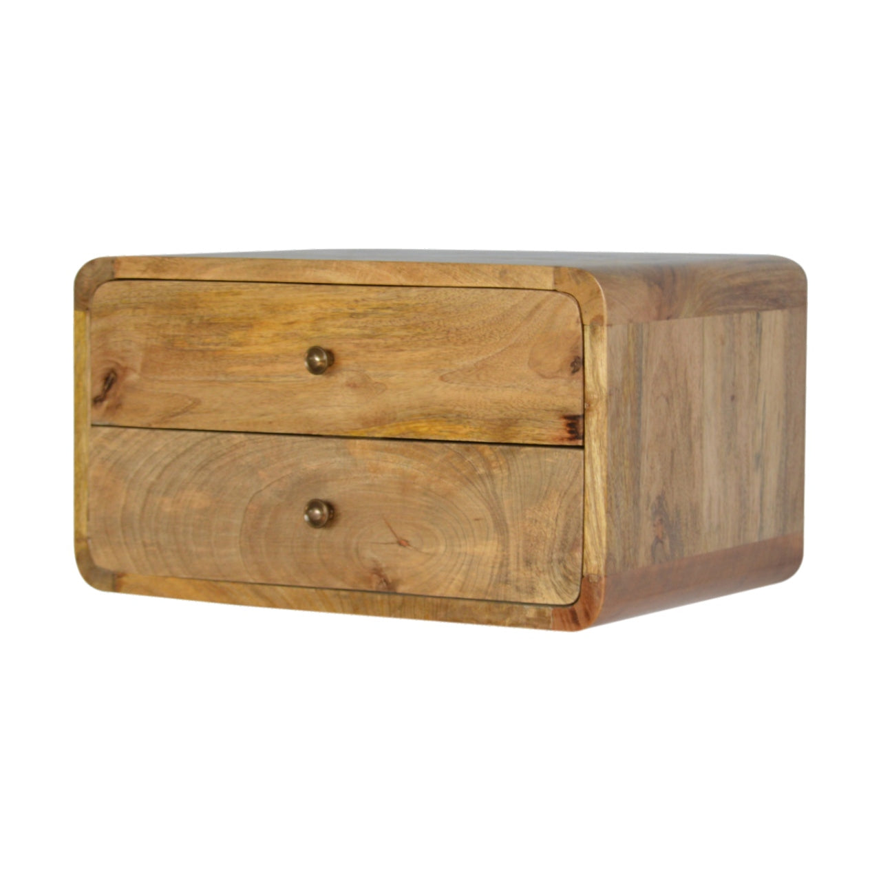 Apsel Wall Mounted Bedside Table, Curved Oak - Broxle