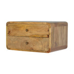 Apsel Wall Mounted Bedside Table, Curved Oak - Broxle