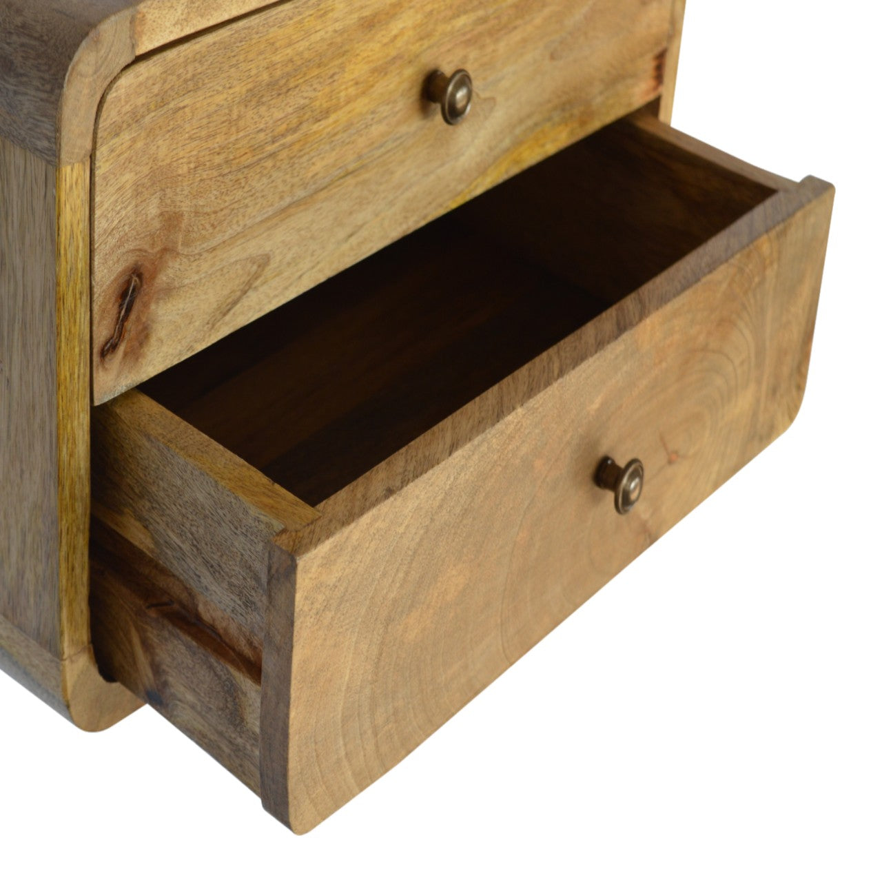 Apsel Wall Mounted Bedside Table, Curved Oak - Broxle