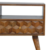 Kenzo TV Unit, Carved Cube Chestnut - Broxle