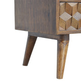 Kenzo TV Unit, Carved Cube Chestnut - Broxle
