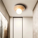 Kivi - Organic Travertine Minimalist Ceiling Light