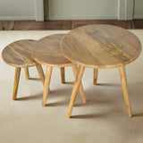 Leon Nested Oak Side Tables