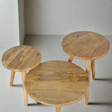 Leon Nested Oak Side Tables