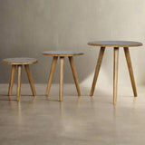 Leon Nested Oak Side Tables