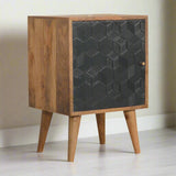 Nova Scotia Carved Cube Bedside Table