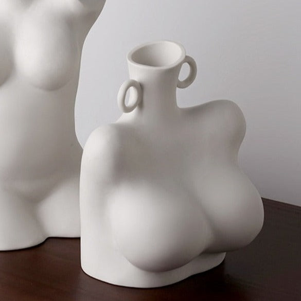 Philautia Sculptured Ceramic Abstract Bust Body Vase