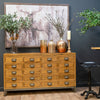 Architect Wide Chest of Drawers, 20 Drawer Pine Merchant Chest - Broxle