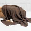 Natural Scandinavian Gotland Wool Throw Blanket - Dark Brown - Broxle