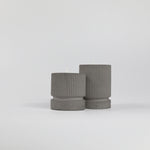 Teneo Pillar Concrete Tea Light Set - Grey - Broxle