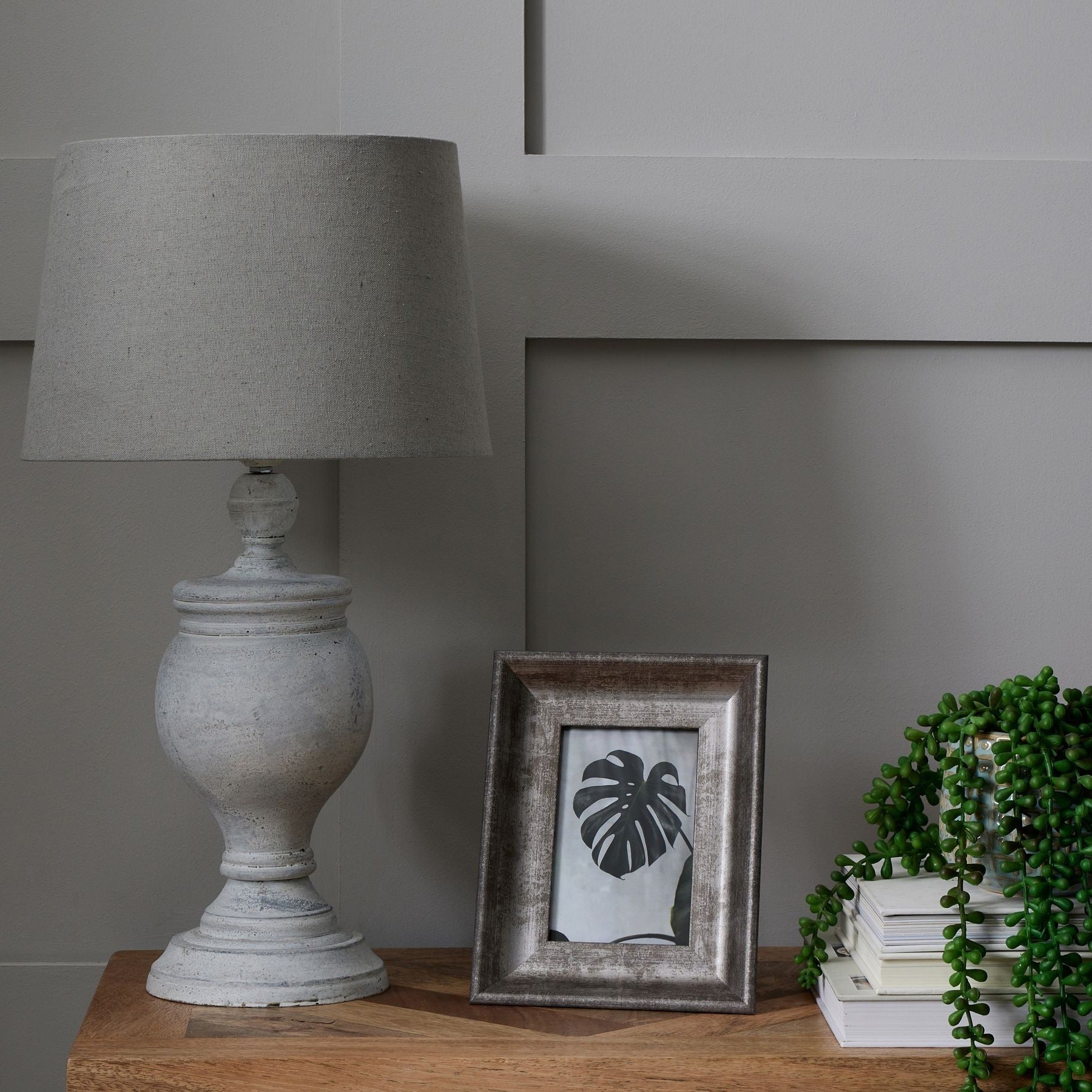 Caius Table Lamp, Wood & Linen