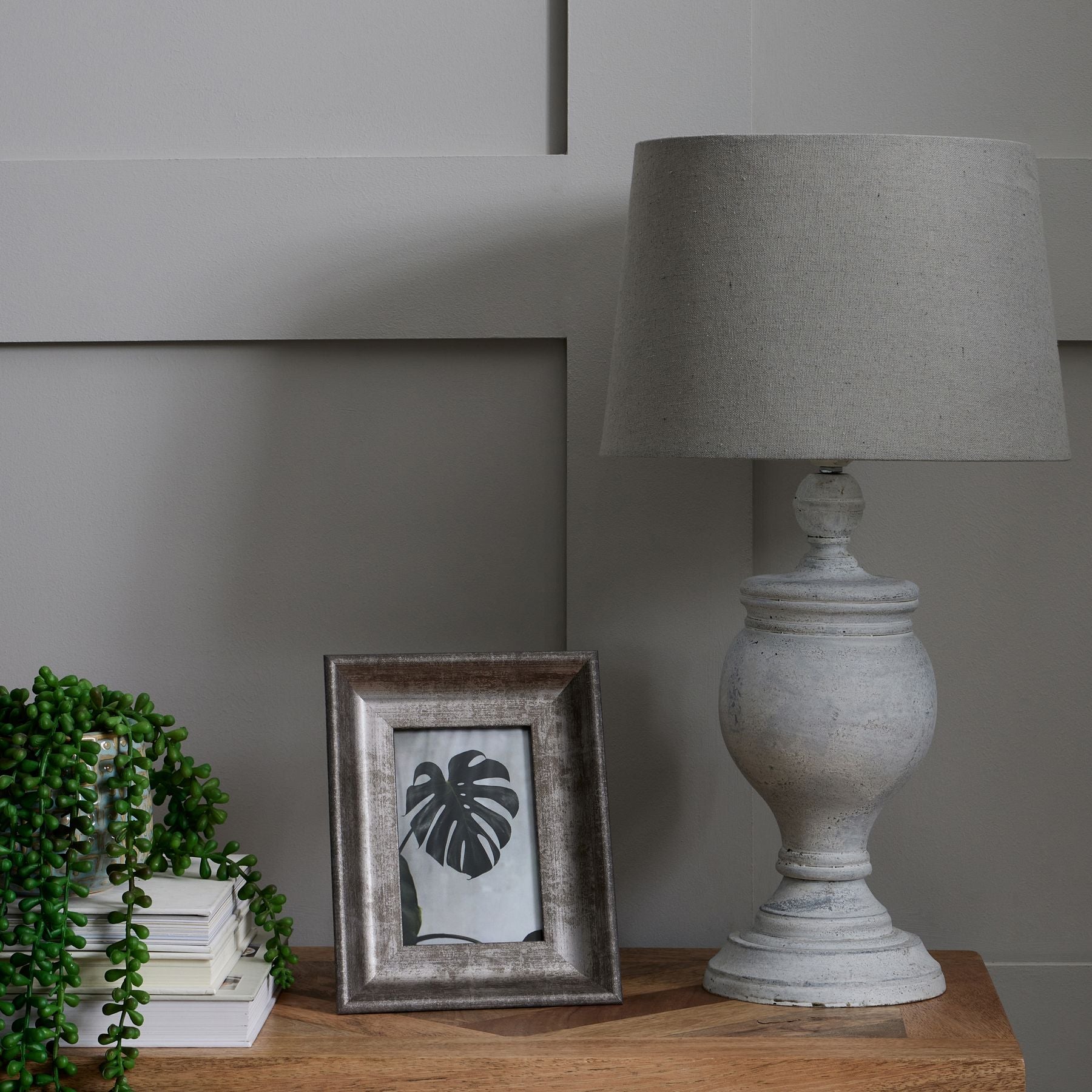Caius Table Lamp, Wood & Linen
