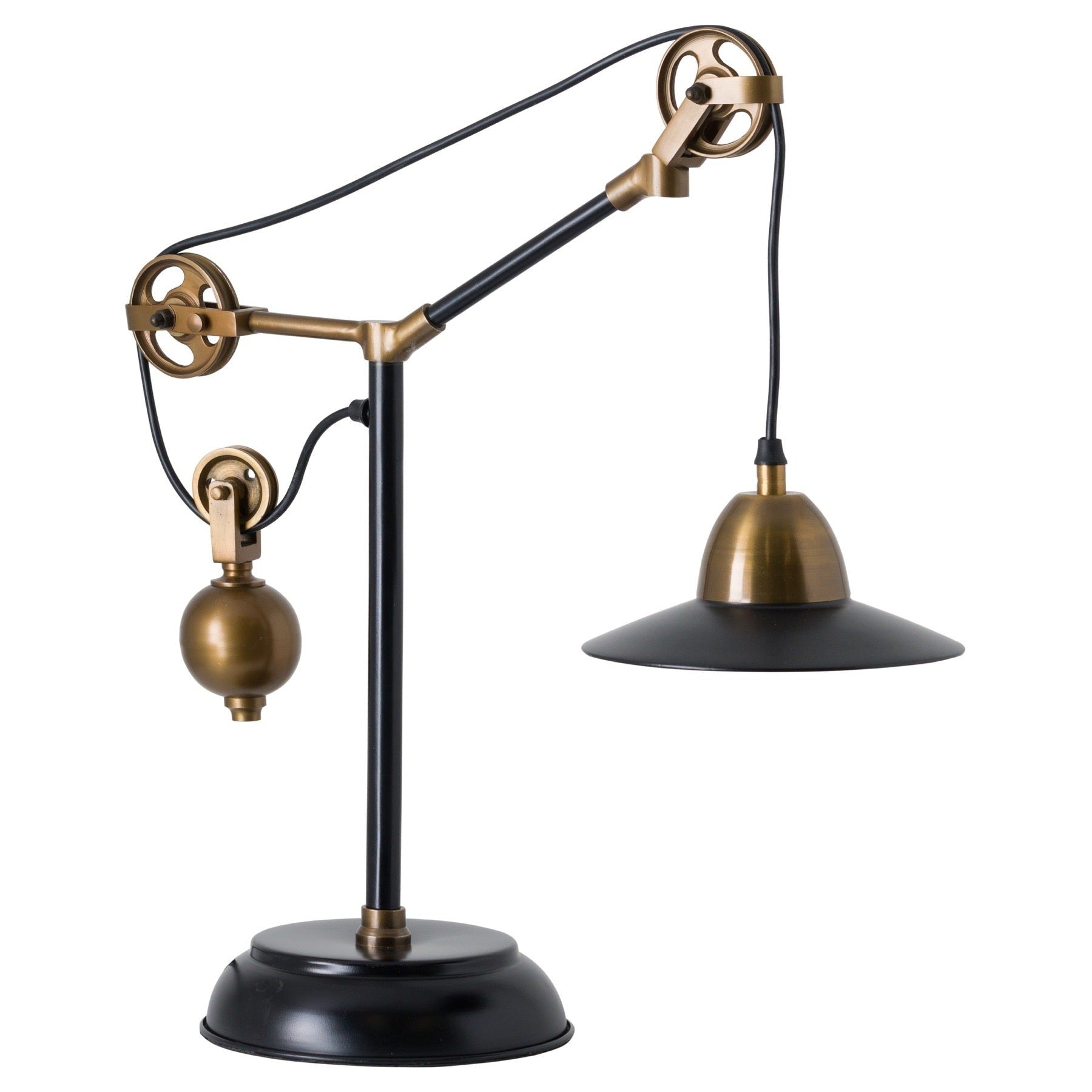 Franklin Adjustable Table Lamp, Black & Gold