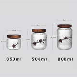 Joni Blossom Jars, Glass & Acacia Wood