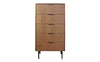 Mateo Tall Chest of Drawers, 5 Drawer Walnut Chest