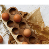 Egg Storage Tray, Organic Acacia Wood