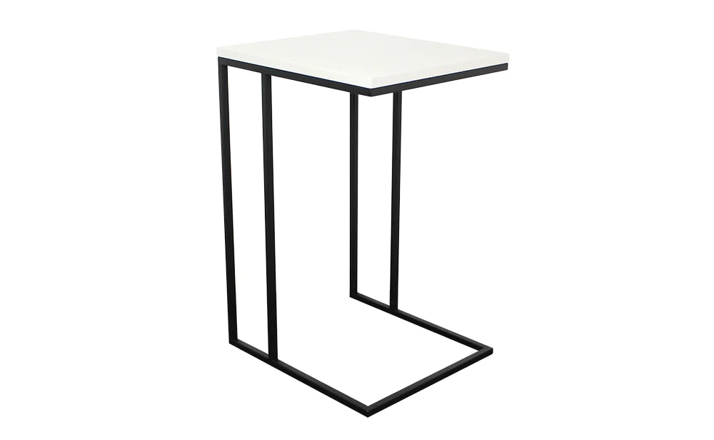 Swoon Side Table, Minimalist White Porcelain