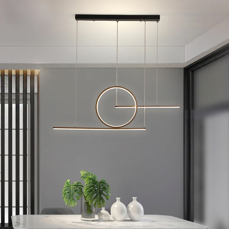 Danica - Modern Minimalist LED Ring Strip Chandelier
